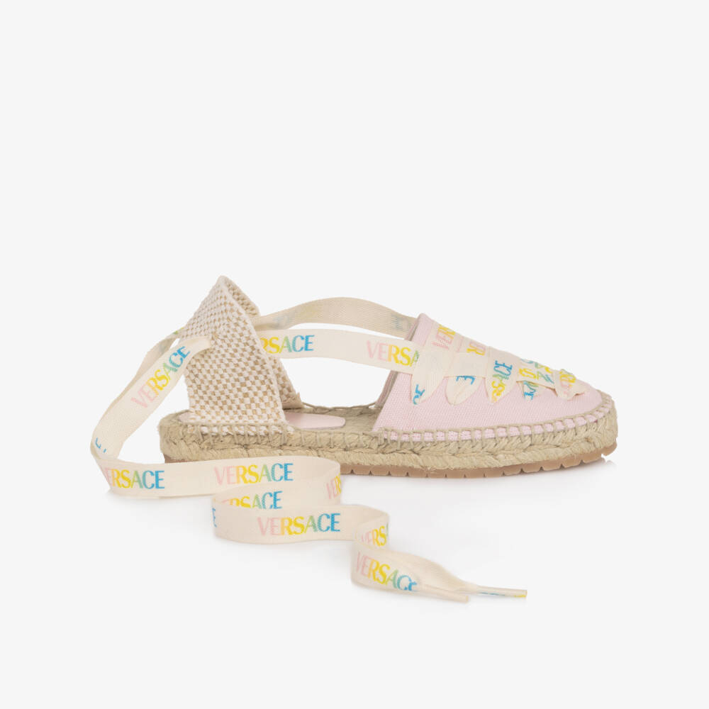 Versace-Girls Pink Canvas Espadrilles | Childrensalon Outlet