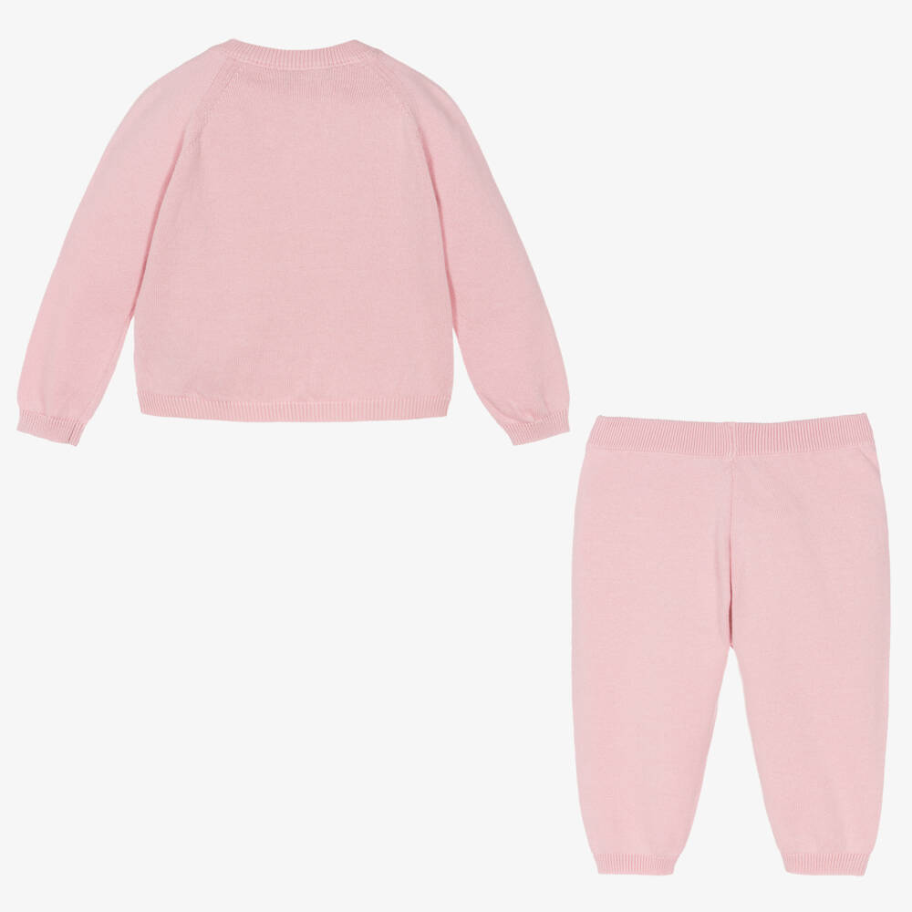 Versace-Розовый подарочный набор с брюками из хлопка и кашемира | Childrensalon Outlet