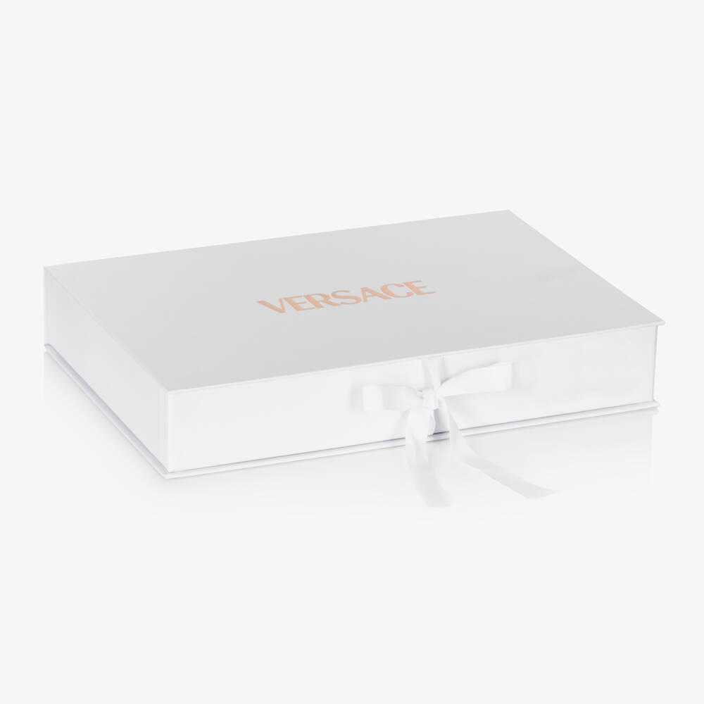 Versace-Розовый подарочный набор с брюками из хлопка и кашемира | Childrensalon Outlet