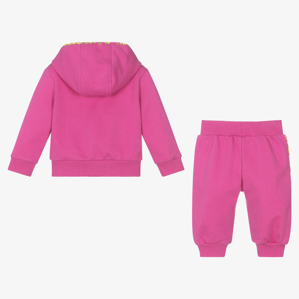 Versace-Girls Pink Cotton Barocco Tracksuit | Childrensalon Outlet