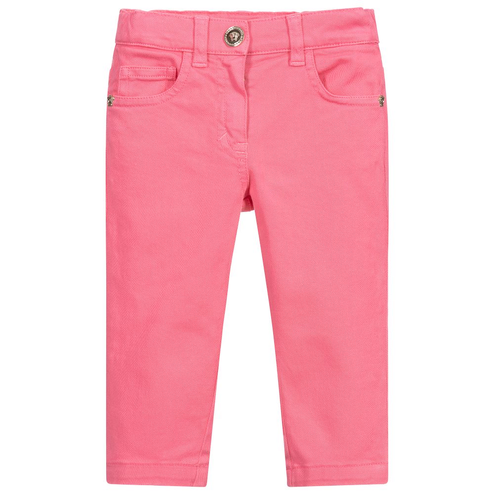 Versace - Girls Pink Denim Jeans | Childrensalon