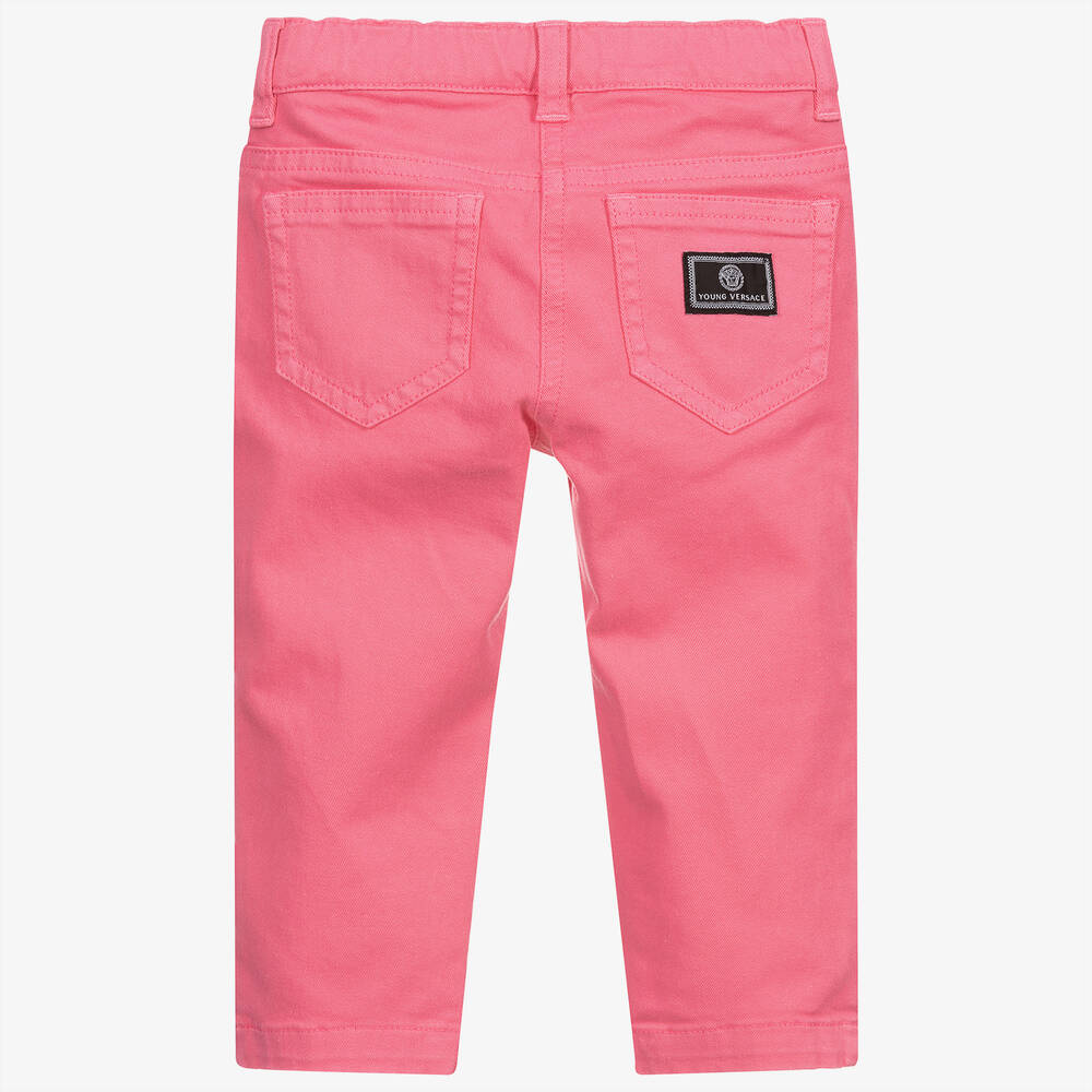 Versace-Girls Pink Denim Jeans | Childrensalon Outlet