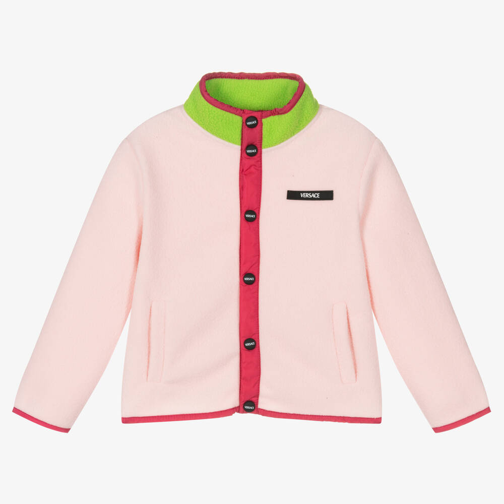 Versace - Girls Pink Fleece Jacket  | Childrensalon