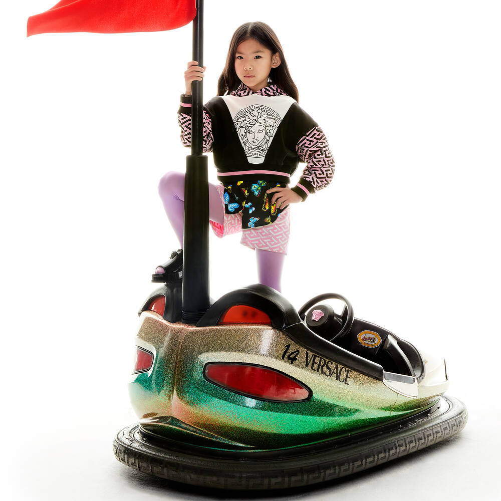 Versace-Girls Pink Greca Medusa Hoodie | Childrensalon Outlet