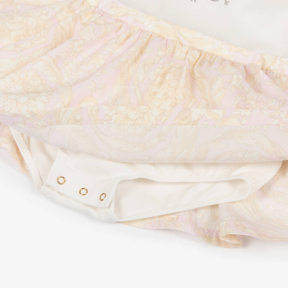 Versace-Girls Pink & Ivory Baroque Dress | Childrensalon Outlet