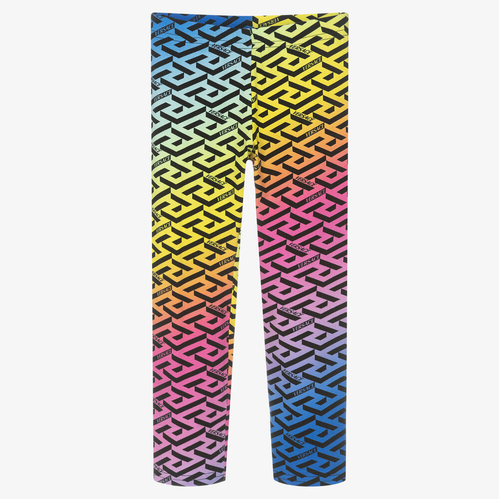 Versace-Girls Pink La Greca Leggings | Childrensalon Outlet