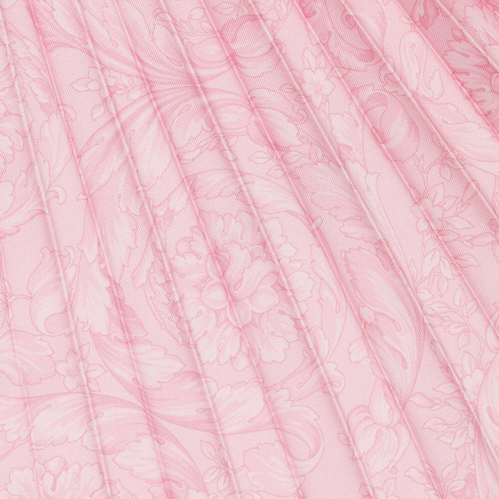 Versace-Girls Pink Pleated Barocco Dress | Childrensalon Outlet
