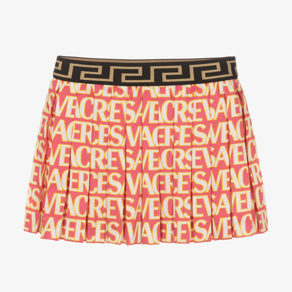 Versace - Girls Pink Pleated Skirt | Childrensalon