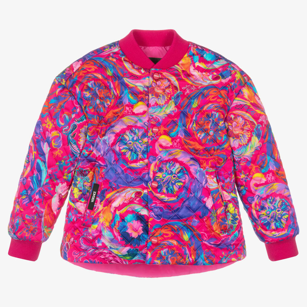 Versace Girls Pink Quilted Jacket Childrensalon Outlet
