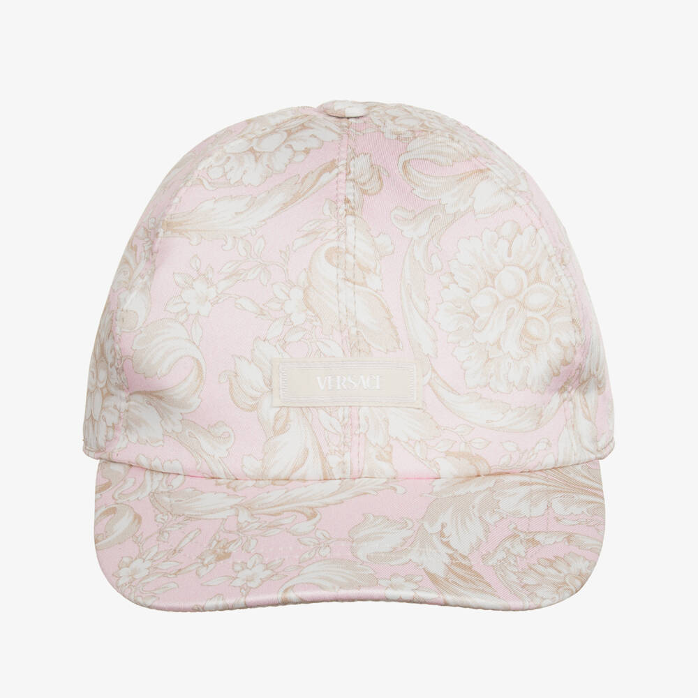 Versace-Girls Pink Satin Baroque Hat | Childrensalon Outlet