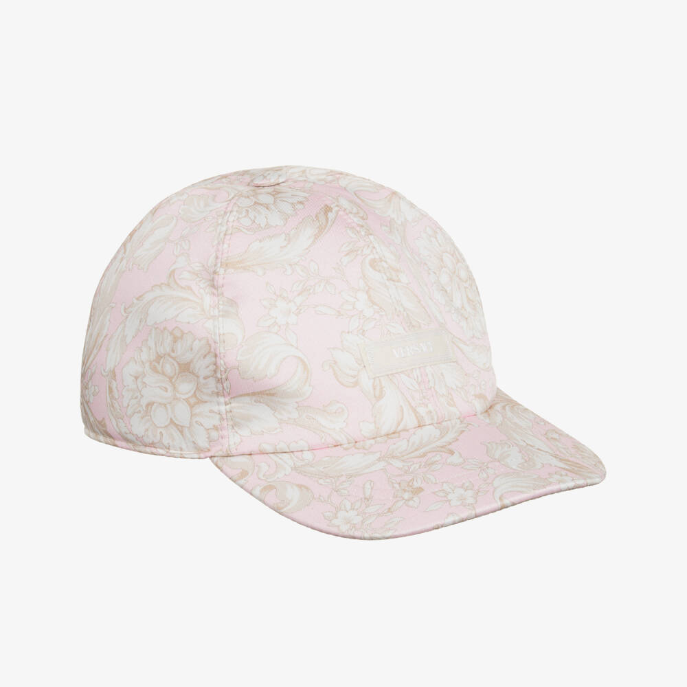 Versace-Girls Pink Satin Baroque Hat | Childrensalon Outlet