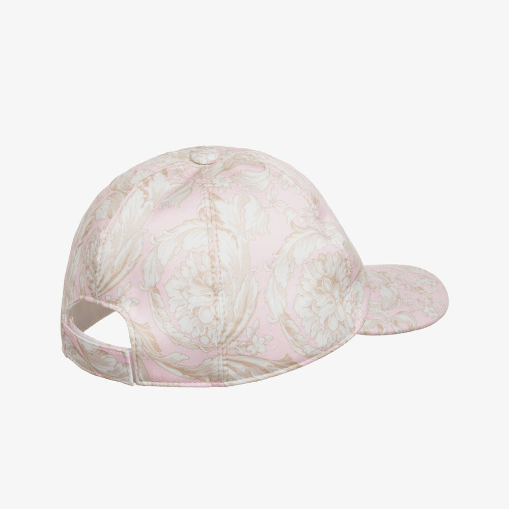 Versace Girls Pink Satin Baroque Hat Childrensalon Outlet