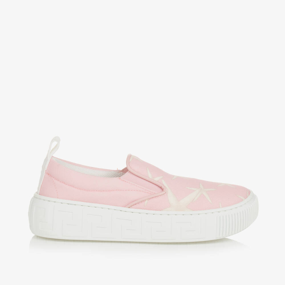 Versace-حذاء رياضي سهل الإنتعال لون زهري | Childrensalon Outlet