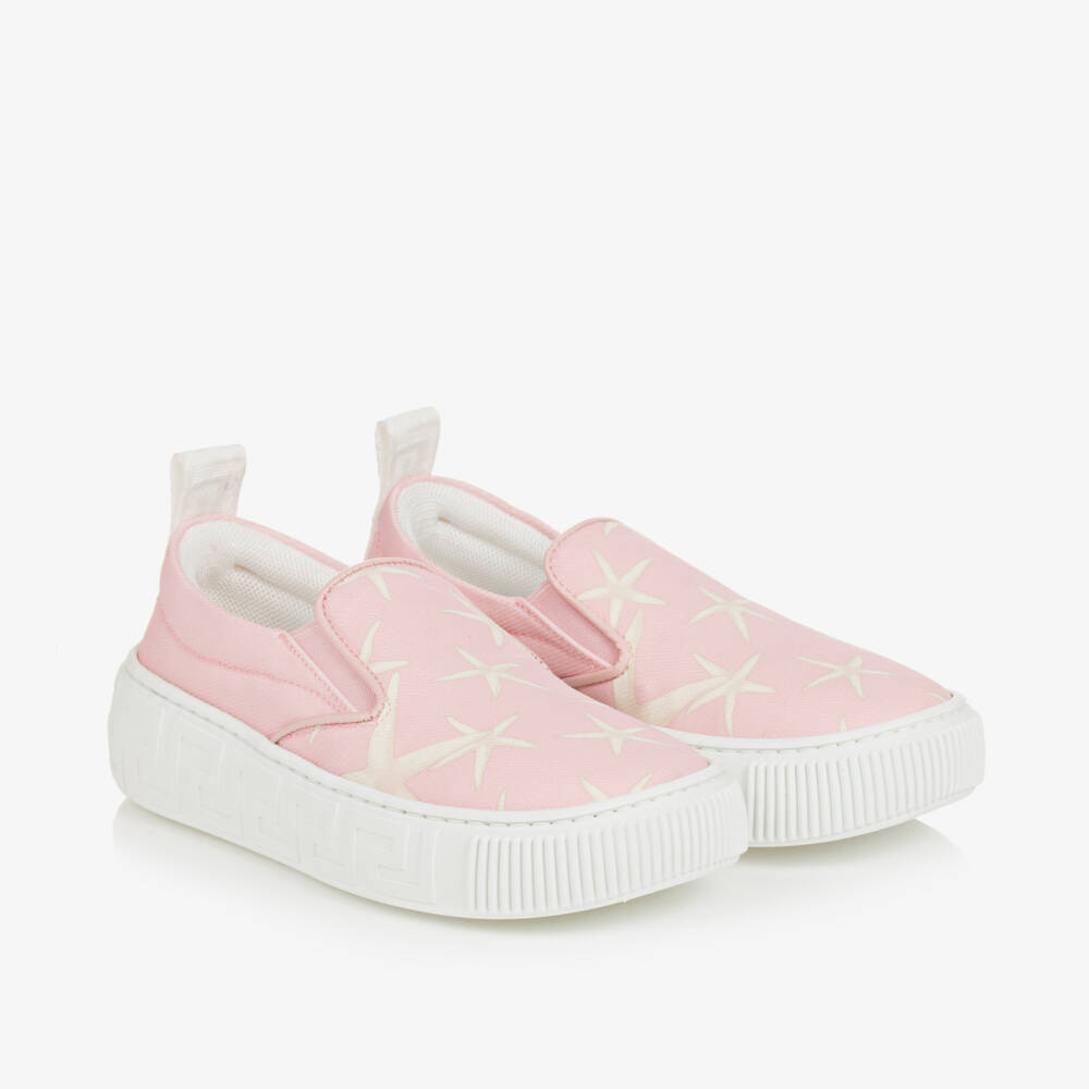 Versace-Розовые кроссовки-слипоны Stella Marina | Childrensalon Outlet