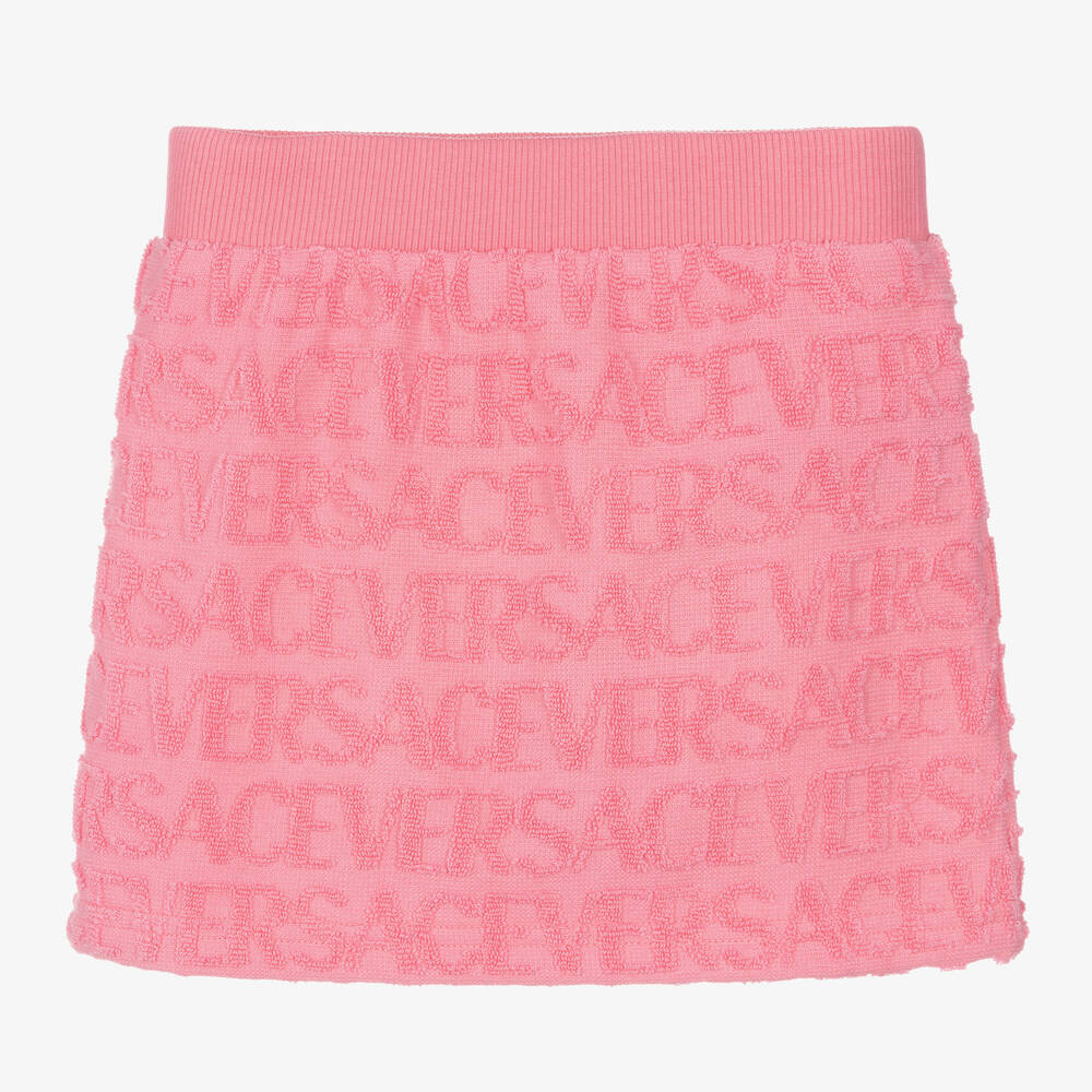 Versace - Girls Pink Terry Towelling Skirt | Childrensalon
