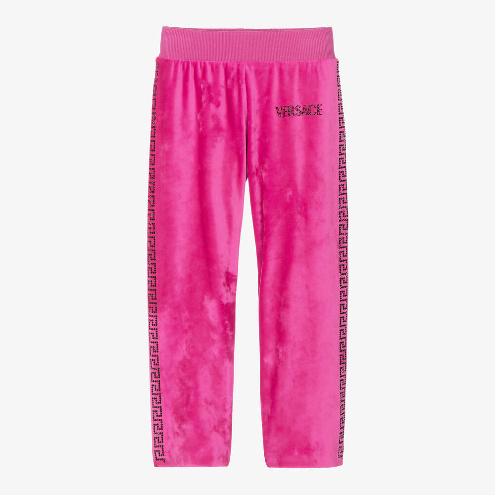 Versace - Pantalon de jogging rose en velours | Childrensalon