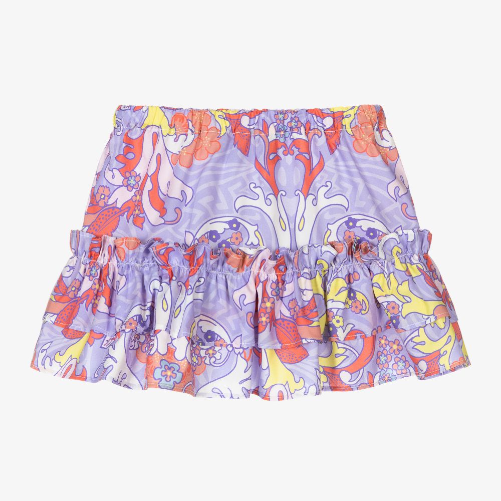 Versace-Girls Purple Baroccofest Skirt | Childrensalon Outlet
