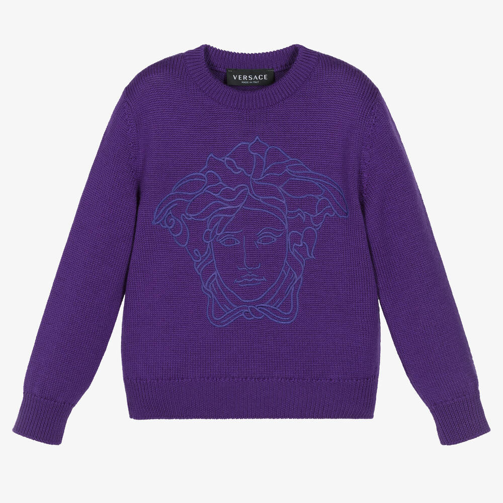 Versace - Violetter Medusa Schurwollpullover | Childrensalon