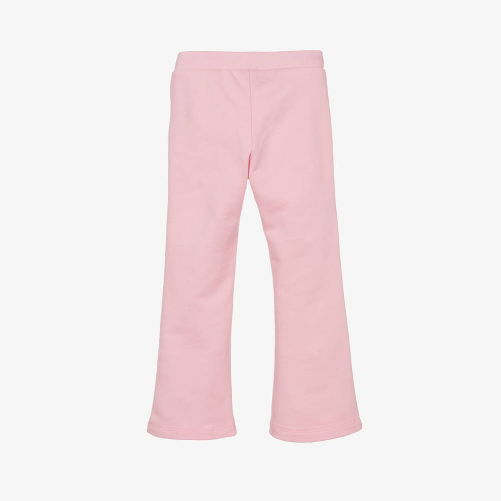 Versace-Girls Rosy Cotton Bell-Bottom Trousers | Childrensalon Outlet