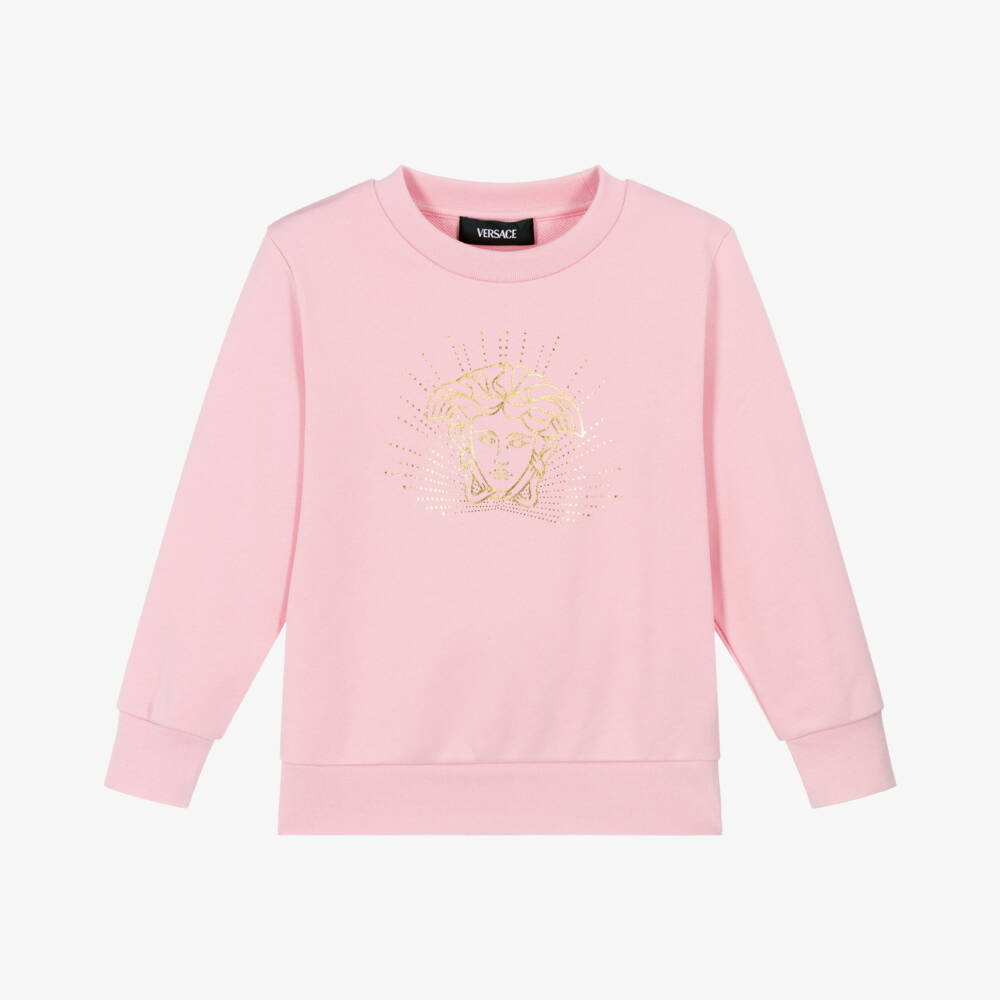 Versace-Girls Rosy Cotton Medusa Pullover | Childrensalon Outlet