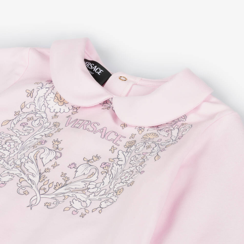 Versace-Girls' Rosy Floral Cotton Babysuit | Childrensalon Outlet