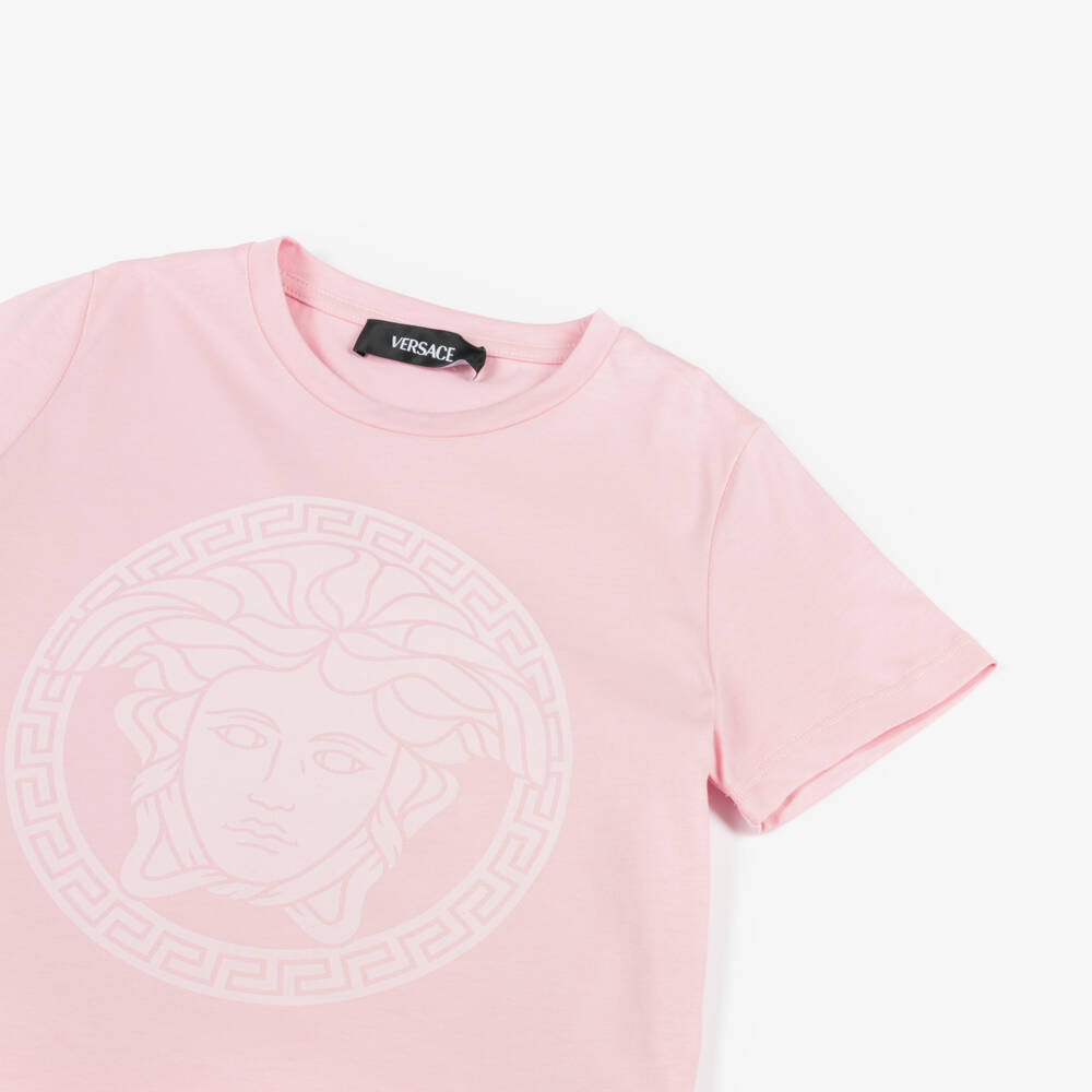 Versace-Girls Rosy Medusa Cotton Tee | Childrensalon Outlet