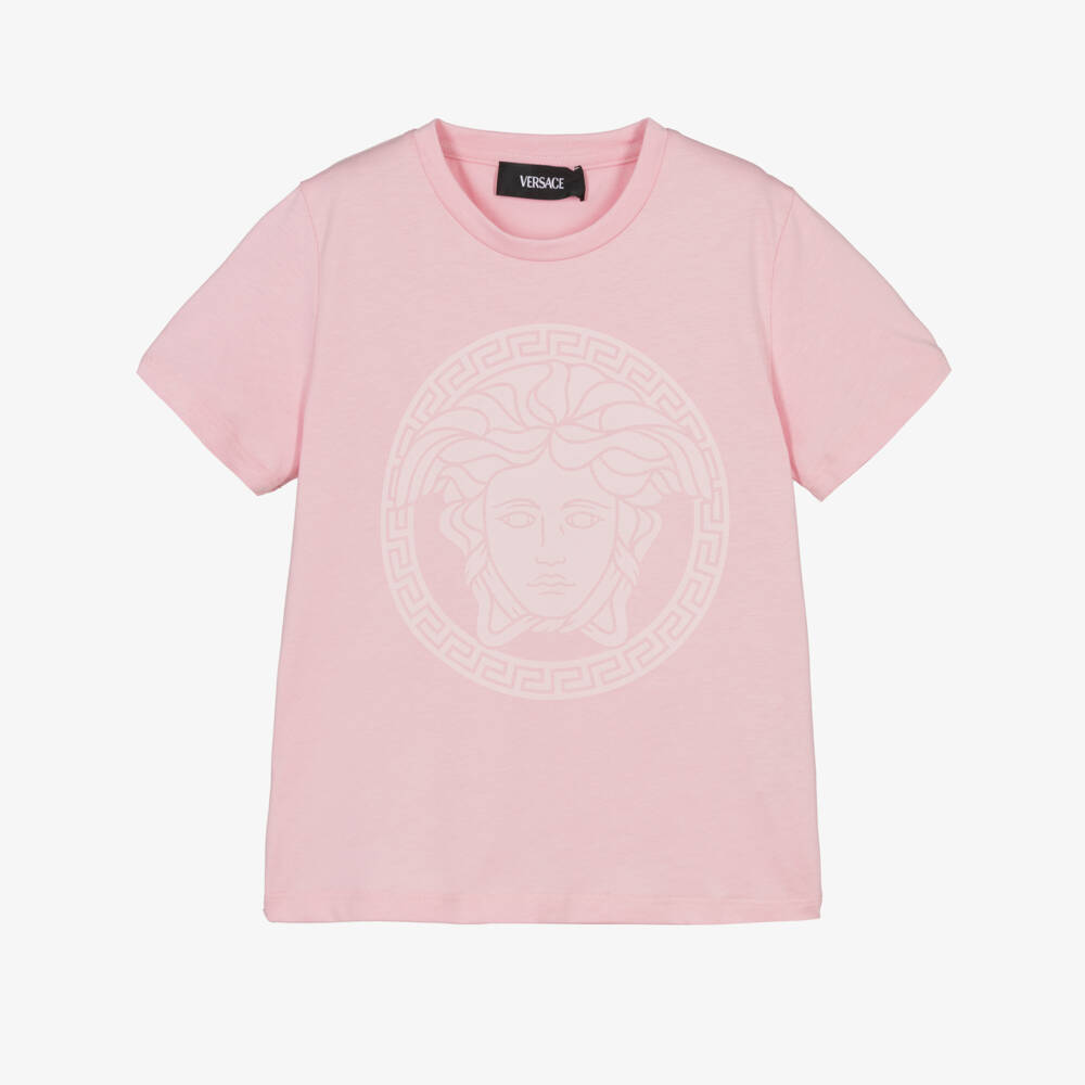 Versace-Girls Rosy Medusa Cotton Tee | Childrensalon Outlet