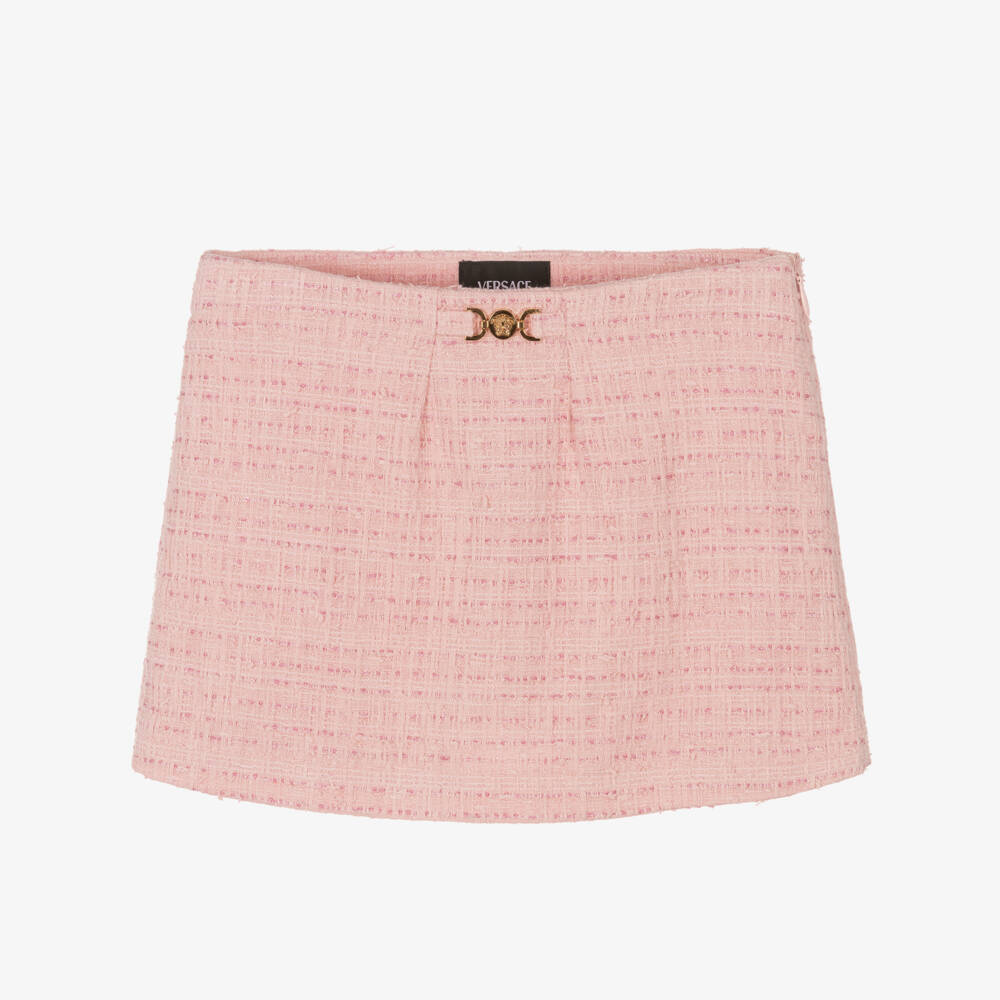 Versace-Girls Rosy Tweed Sequin Skort | Childrensalon Outlet