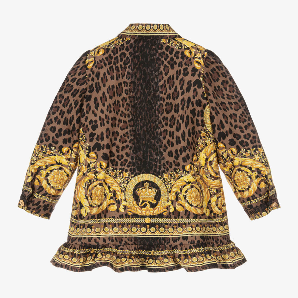 Versace-Girls Silk Baroque Print Dress | Childrensalon Outlet