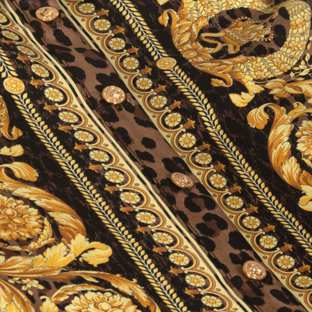 Versace-Girls Silk Baroque Print Dress | Childrensalon Outlet