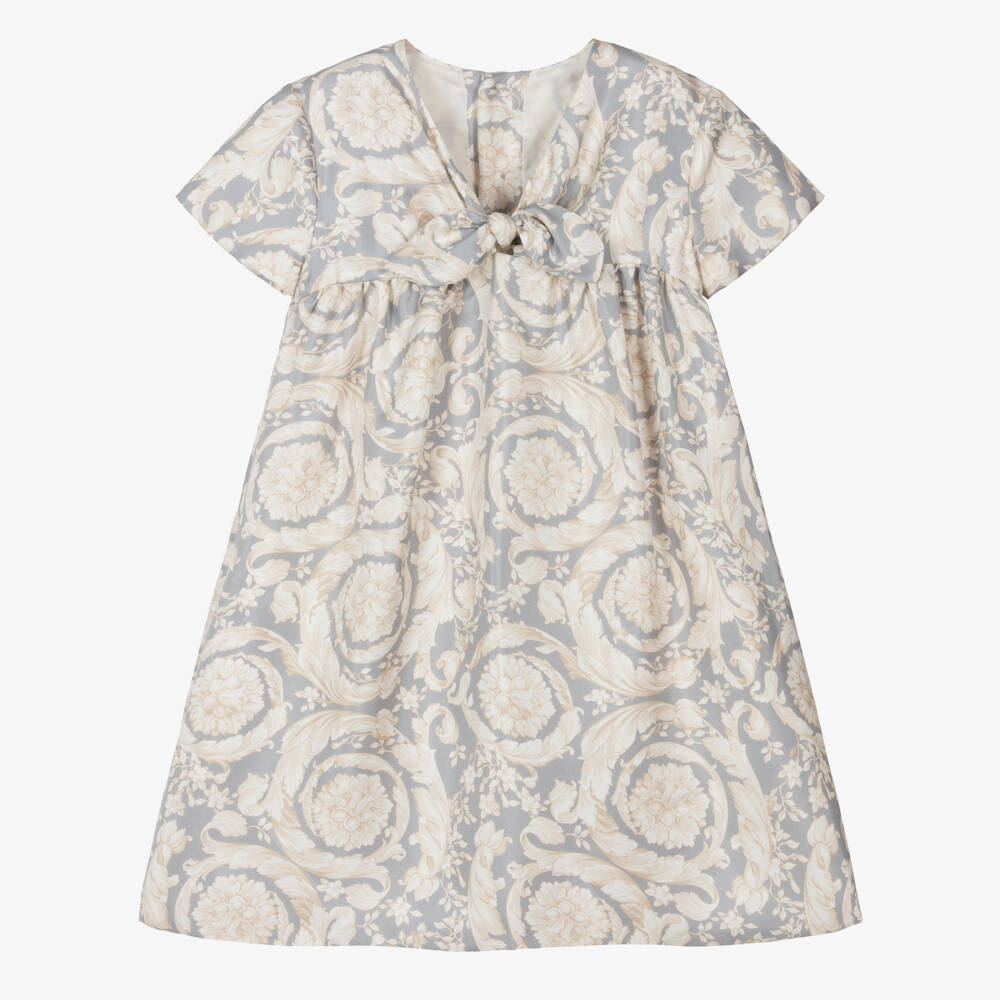 Versace-فستان حرير للبنات بأناقة باروكو | Childrensalon Outlet