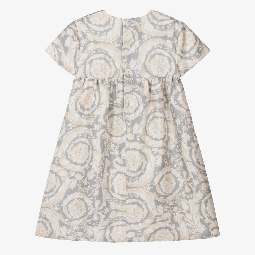 Versace-Шелковое платье с барочным изяществом для девочек | Childrensalon Outlet