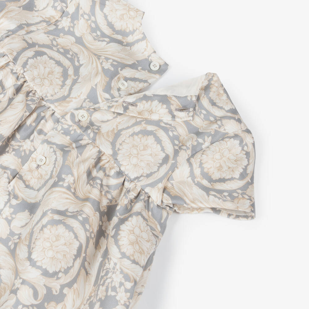 Versace-Шелковое платье с барочным изяществом для девочек | Childrensalon Outlet