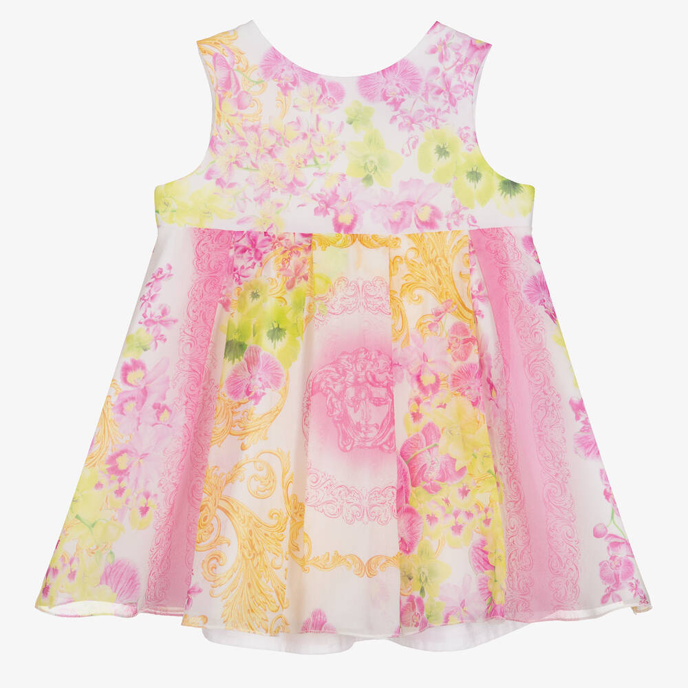 Versace - Girls Silk Floral Dress  | Childrensalon
