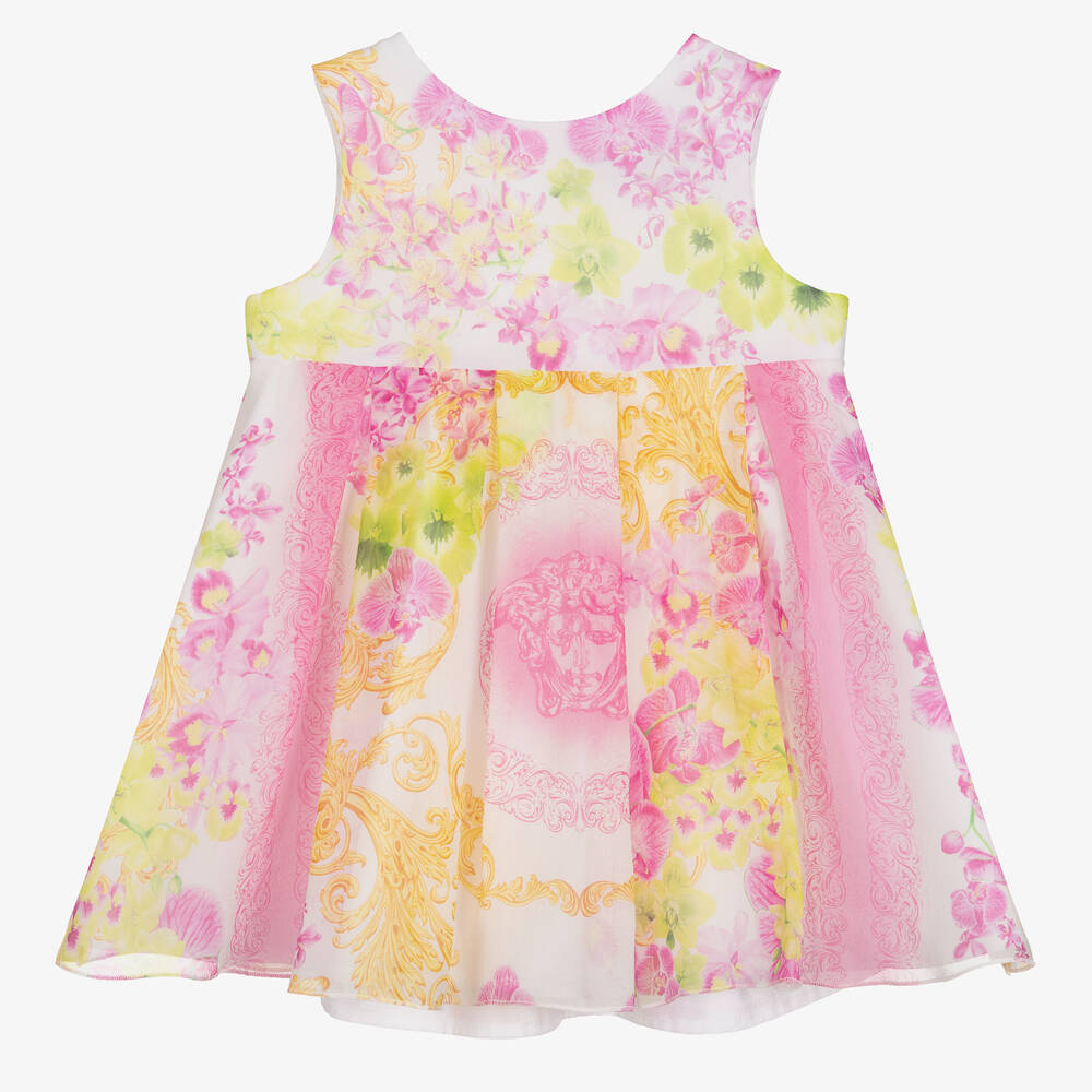 Versace - Robe en soie à fleurs fille  | Childrensalon