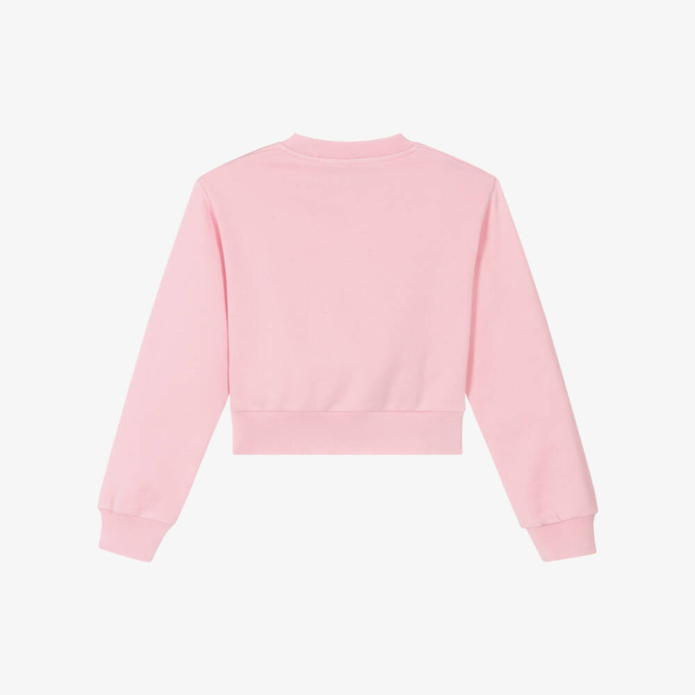 Versace-بلوزة قطنية وردية براقة للبنات | Childrensalon Outlet