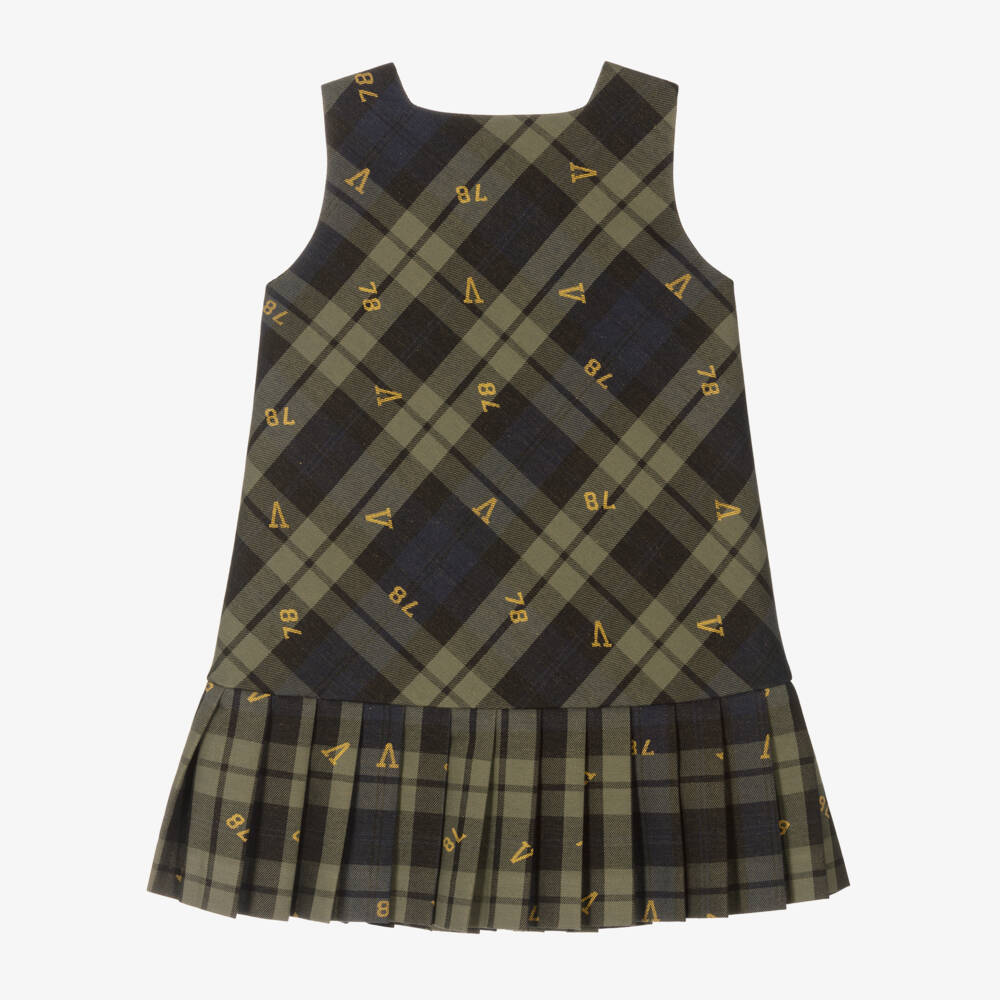 Versace-Girls Tartan Jacquard Cotton Dress | Childrensalon Outlet