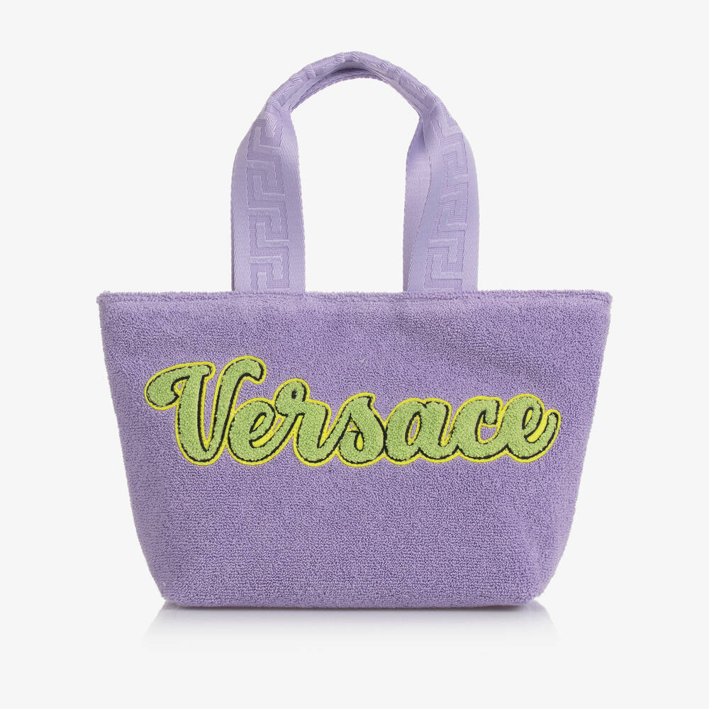 Versace - Girls Violet Towelling Tote Bag (27cm) | Childrensalon