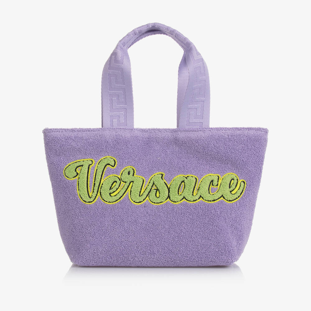 Versace-Girls Violet Towelling Tote Bag (27cm) | Childrensalon Outlet