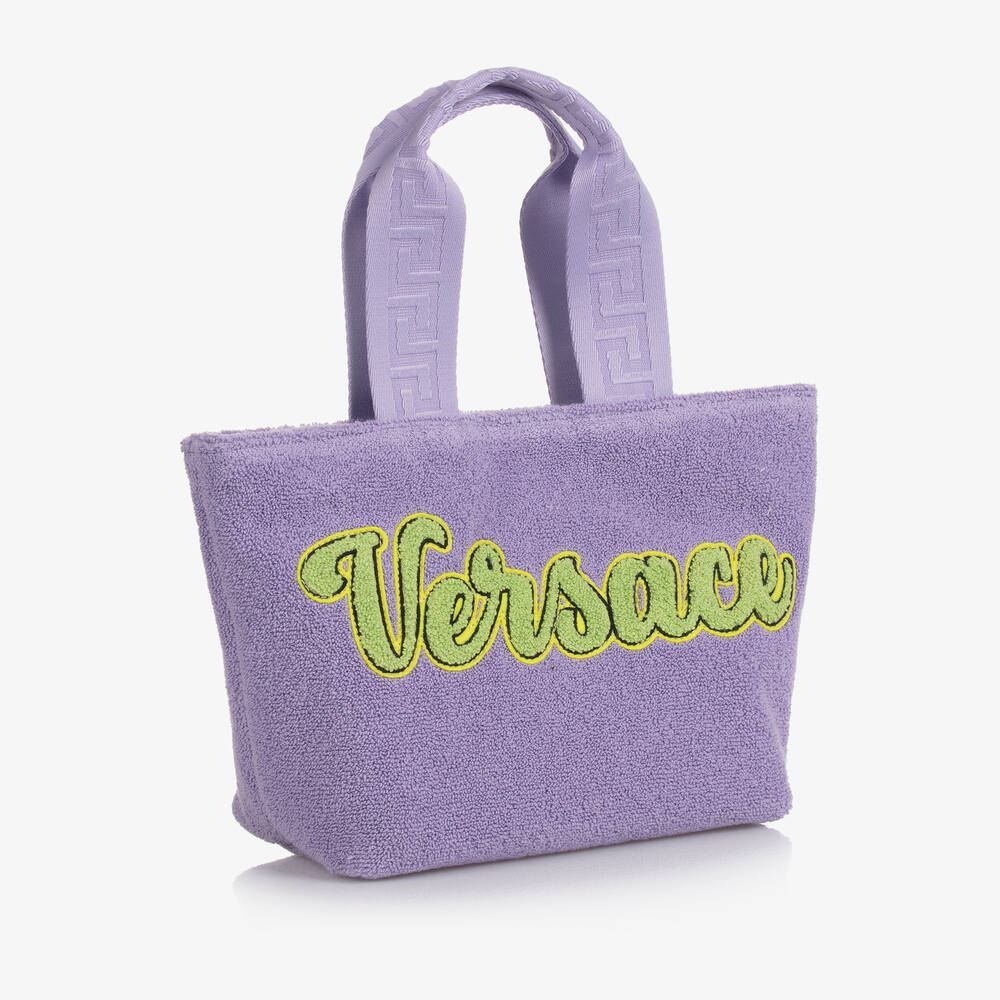 Versace-حقيبة قطن لون بنفسجي للبنات (27 سم) | Childrensalon Outlet