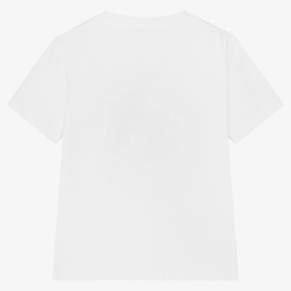 Versace-تيشيرت قطن لون أبيض بنقشة ميدوسا للبنات | Childrensalon Outlet