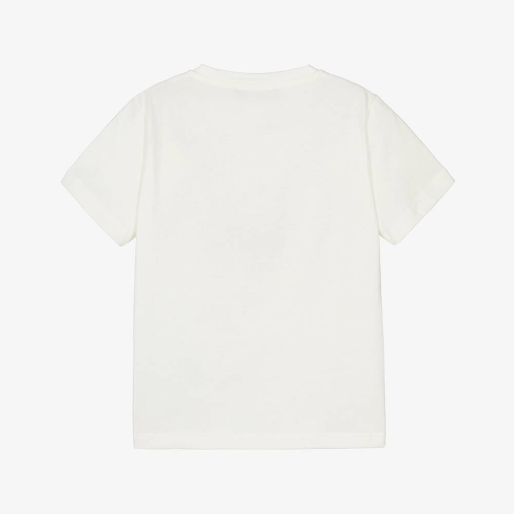 Versace-Girls White Cotton Necklace Tee | Childrensalon Outlet