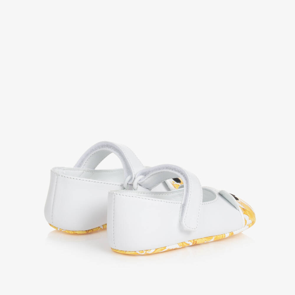 Versace-Girls White & Gold Barocco Pre-Walkers | Childrensalon Outlet