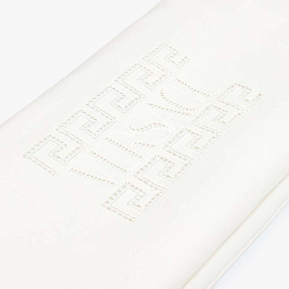 Versace-Girls White Greca Jersey Blanket | Childrensalon Outlet