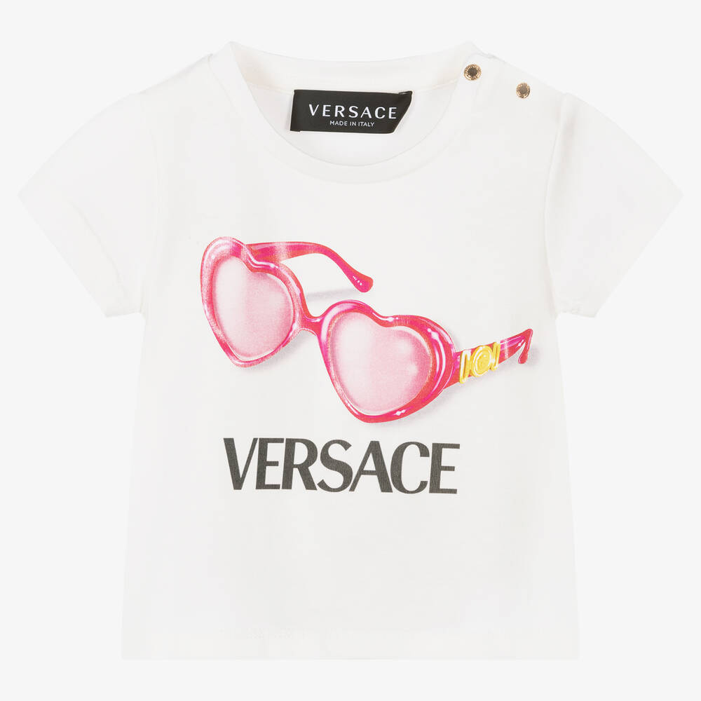 Versace - Weißes Baby-T-Shirt für Mädchen | Childrensalon