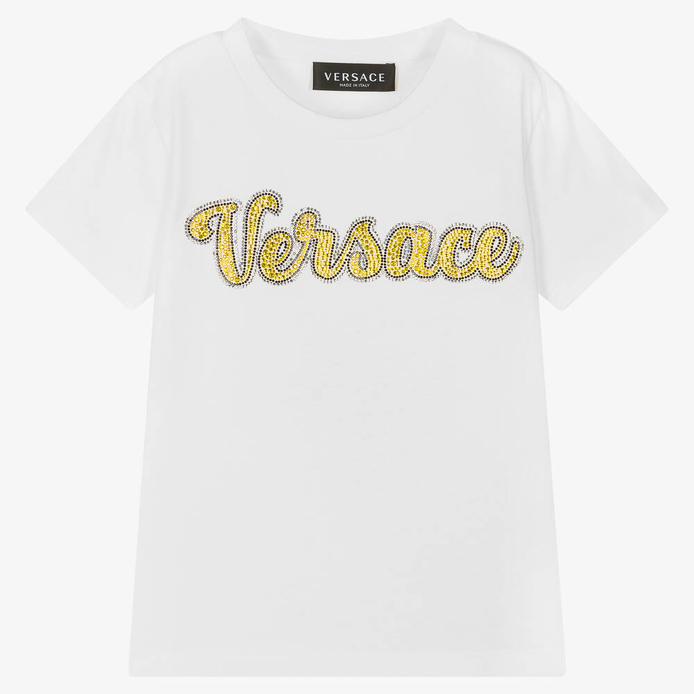 Versace - T-shirt blanc fille  | Childrensalon