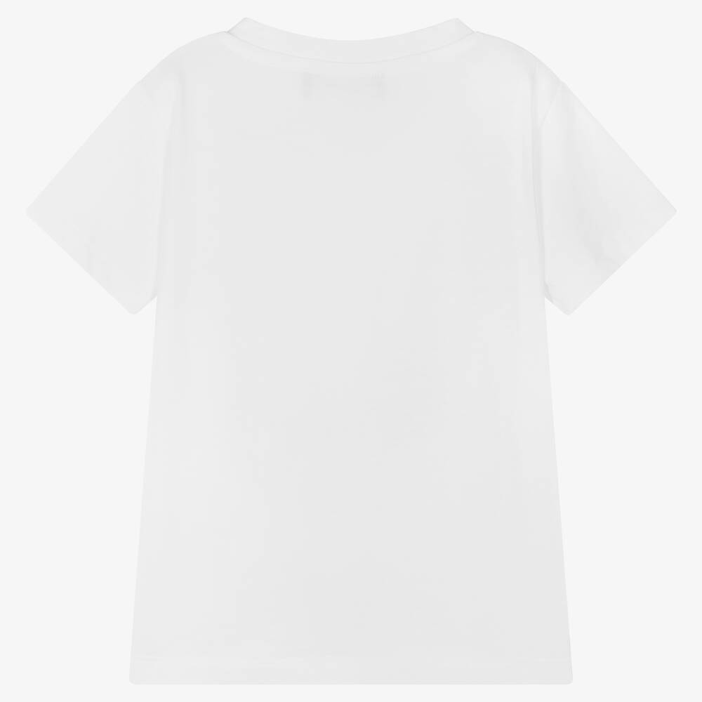 Versace-Girls White Logo T-Shirt  | Childrensalon Outlet