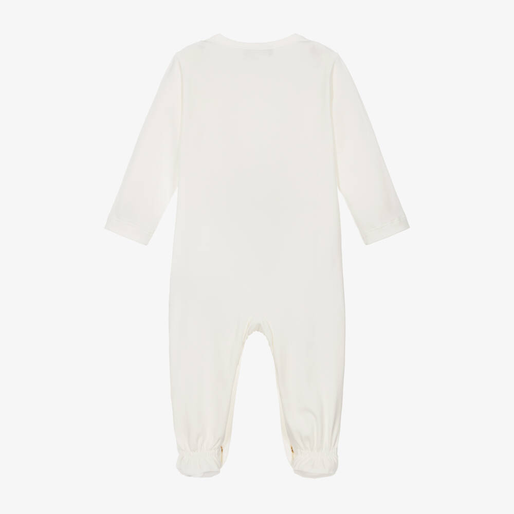 Versace-Girls White Medusa Cotton Sleepsuit | Childrensalon Outlet