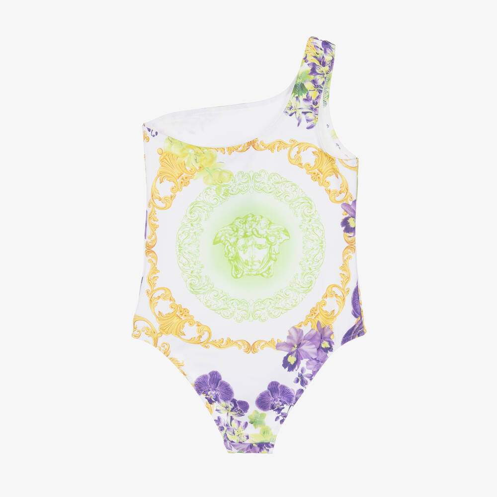 Versace-Белый купальник с орхидеями | Childrensalon Outlet