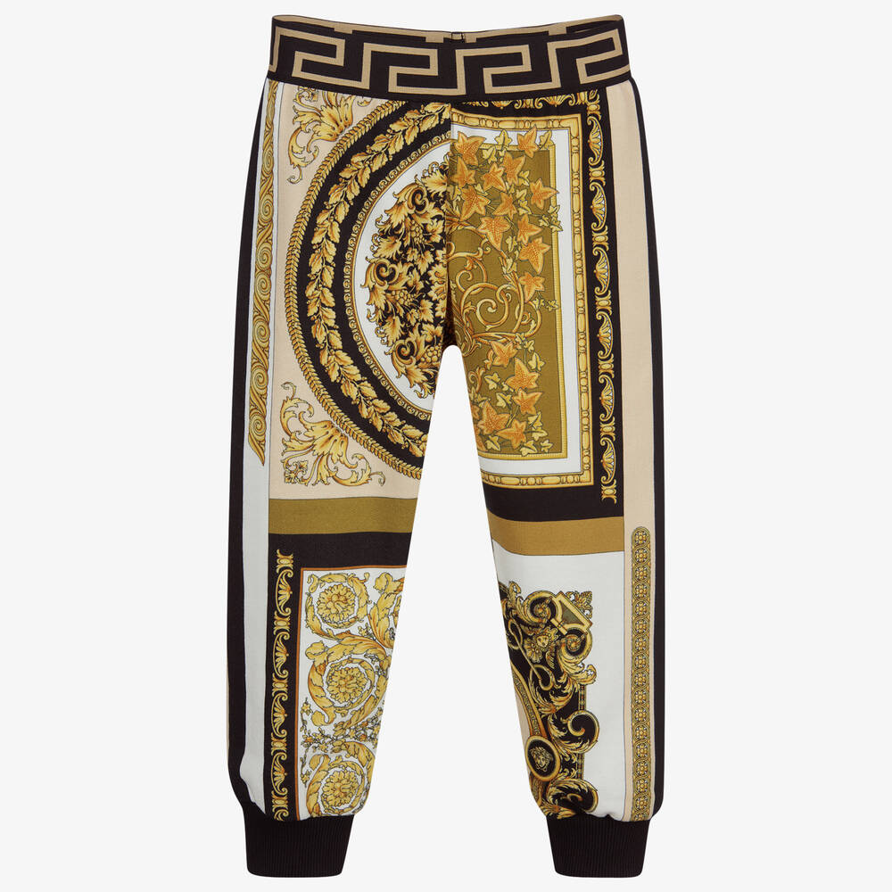 Versace - Gold Barocco Cotton Joggers | Childrensalon